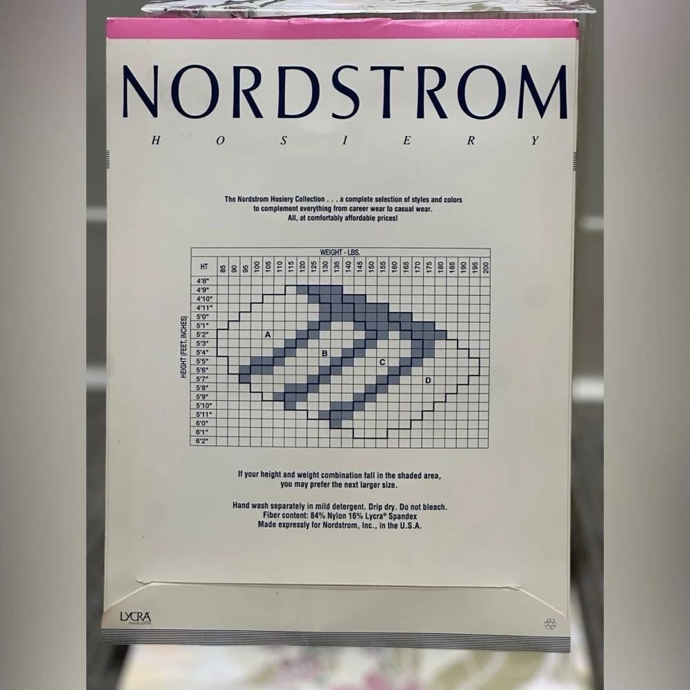 Vintage‎ Y2K Nordstrom Hosiery Thigh High Lycra Sheer Leg Shadow Toe Navy Size D